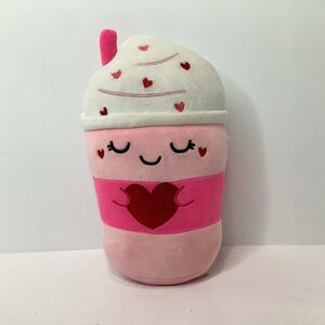 Milkshake Latte Plush Pink Strawberry Heart Sprinkles Valentines Day Stuffed